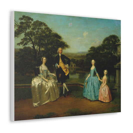 Elevate your home decor with a captivating canvas wrap depicting the charming English 18th-century James Family