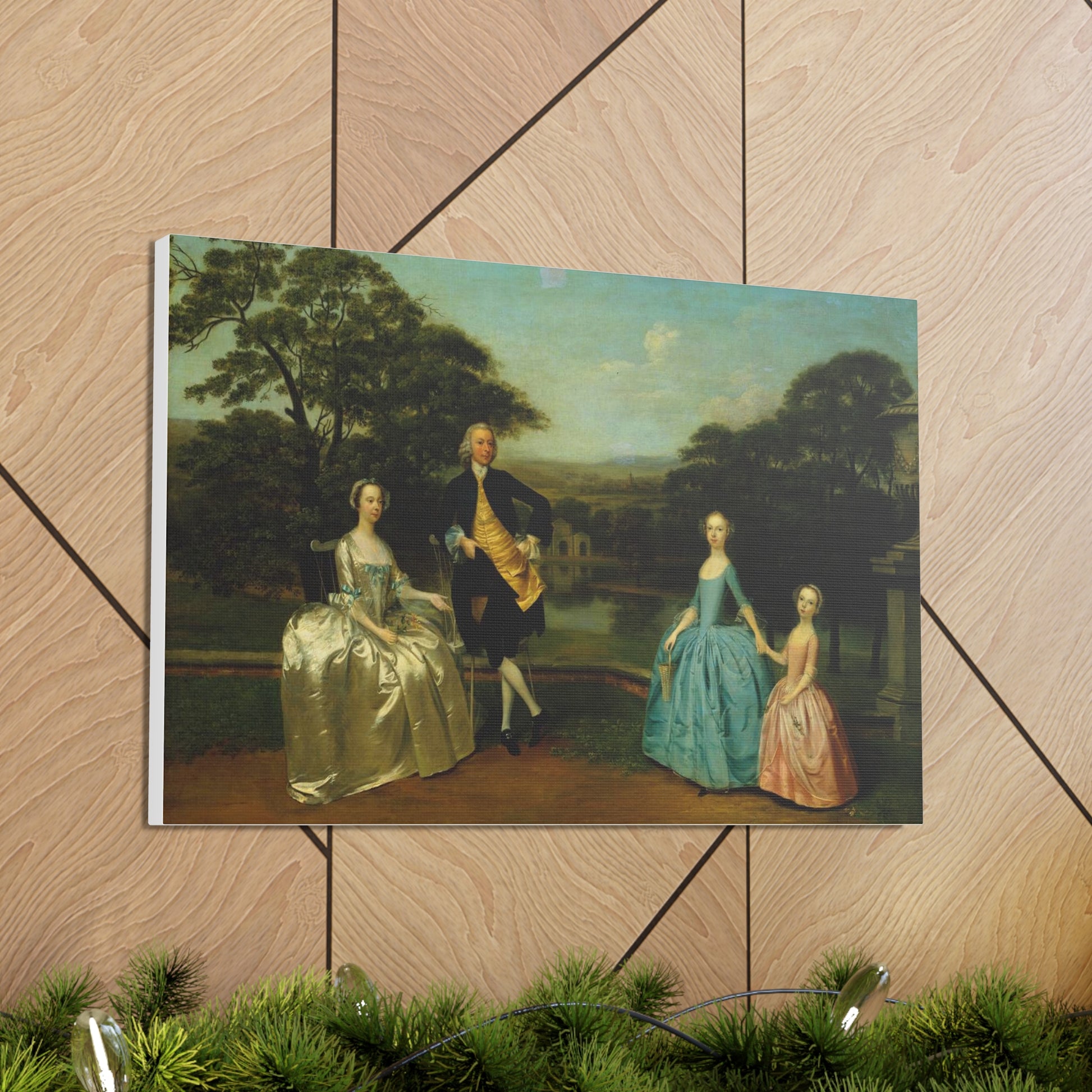 Elevate your home decor with a captivating canvas wrap depicting the charming English 18th-century James Family