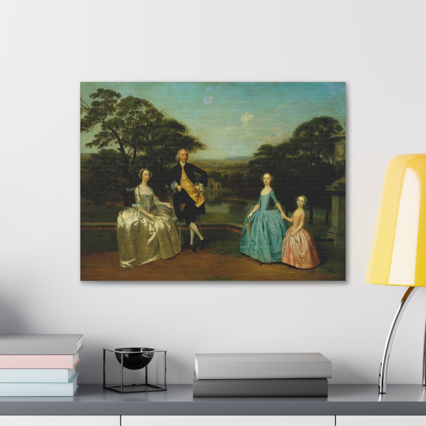 Elevate your home decor with a captivating canvas wrap depicting the charming English 18th-century James Family