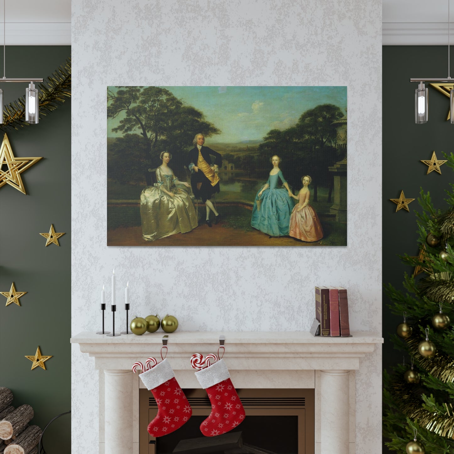 Elevate your home decor with a captivating canvas wrap depicting the charming English 18th-century James Family