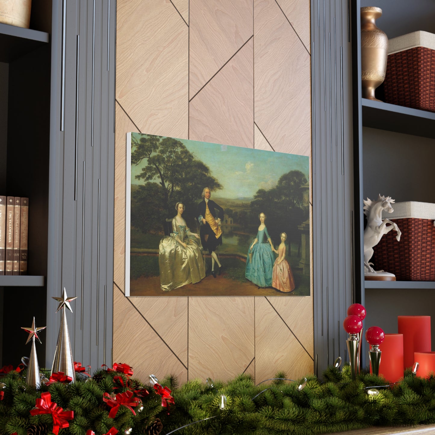 Elevate your home decor with a captivating canvas wrap depicting the charming English 18th-century James Family