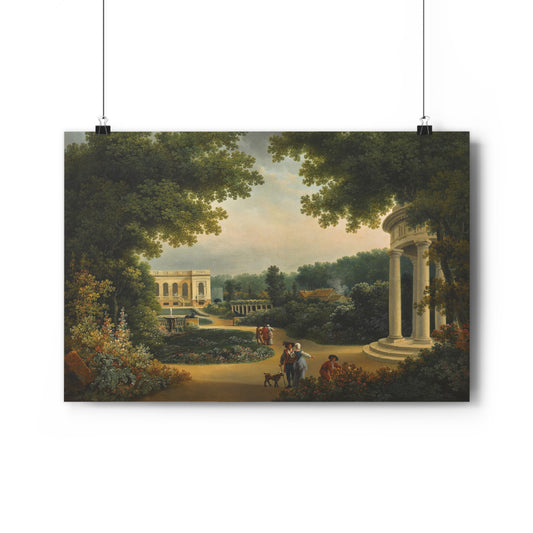 Transport yourself to a serene 18th-century French formal garden with this stunning art print. Perfect for art enthusiasts, history buffs, and anyone looking to bring a touch of sophistication to their living space. 