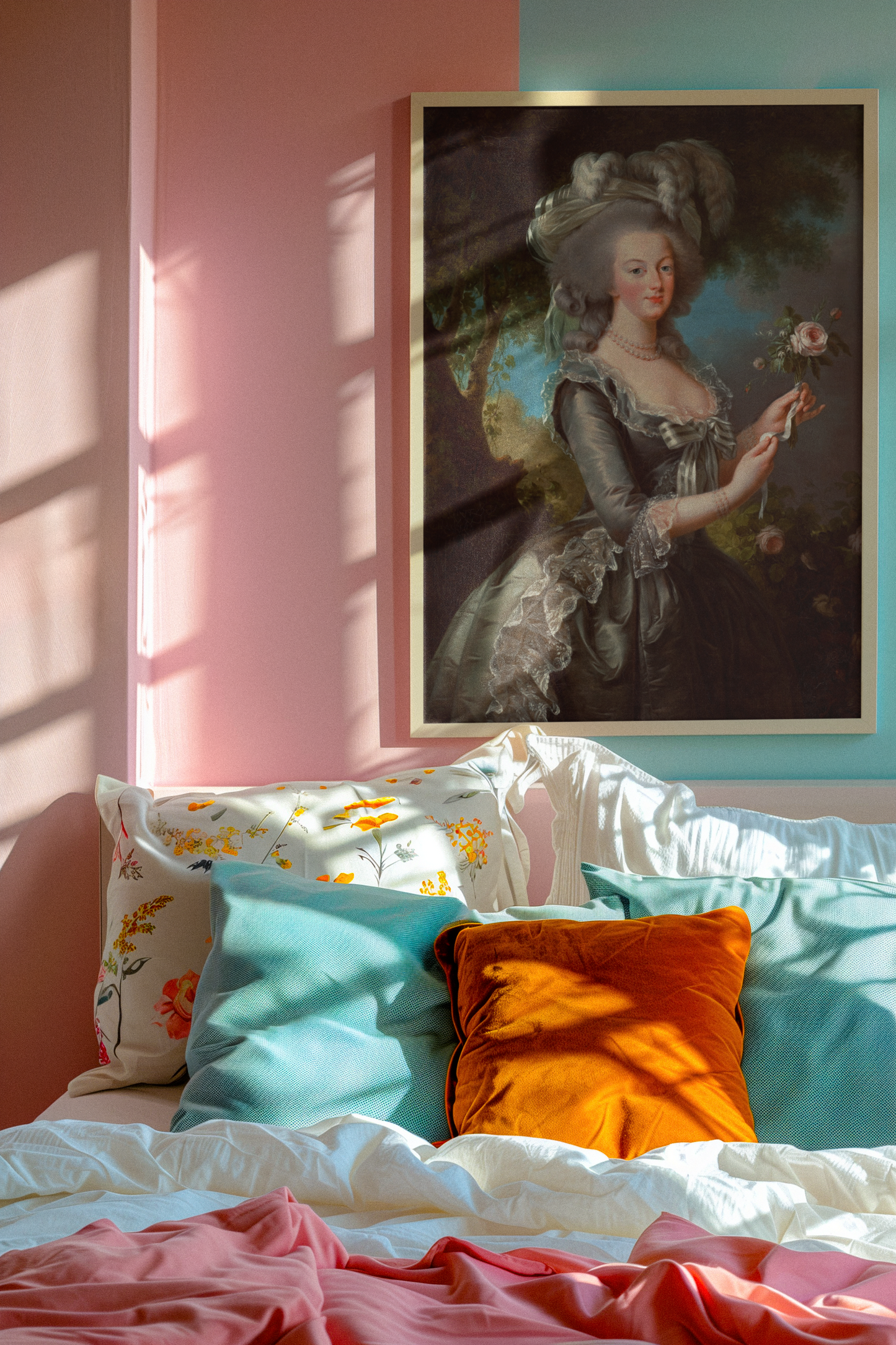 This Marie Antoinette poster captures the elegance and sophistication of the Versailles era. This French antique style poster adds a touch of vintage charm to any home decor.