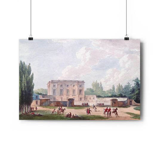 Transport yourself to the beauty of Marie Antoinette's private chateau with this exquisite 18th century fine art print of the Petit Trianon in Versailles. 