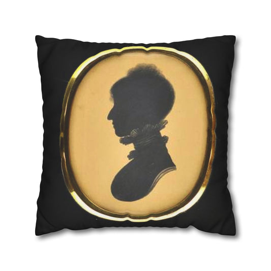 Add a touch of Victorian elegance to your living space with this faux suede pillowcase featuring a silhouette portrait design. 