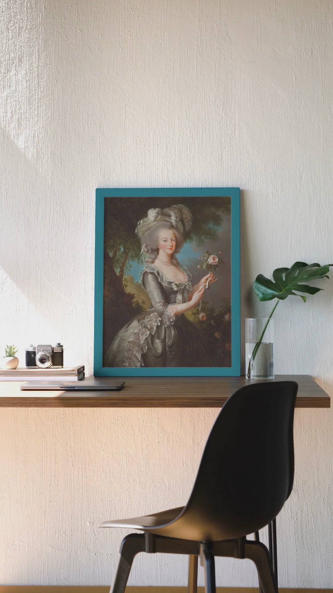 This Marie Antoinette poster captures the elegance and sophistication of the Versailles era. This French antique style poster adds a touch of vintage charm to any home decor.