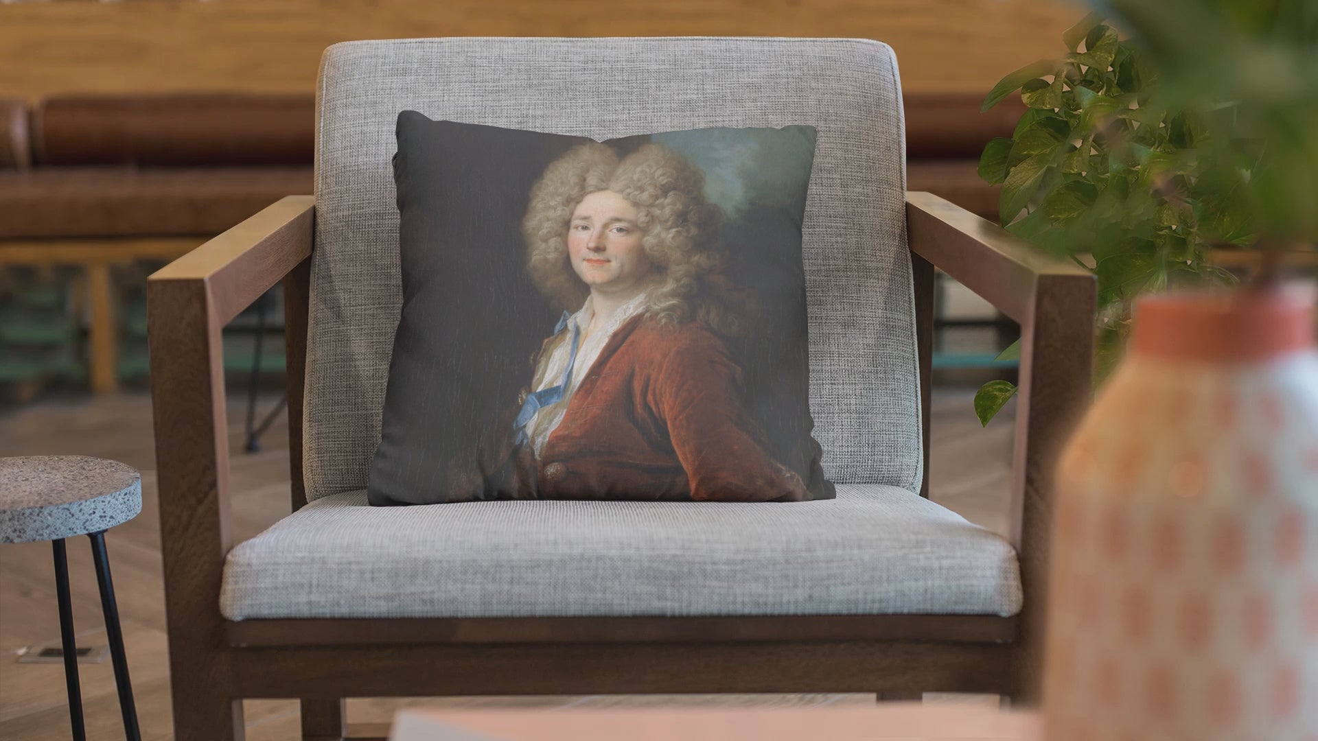 This Rococo Noble Gentleman Pillow exudes a sense of elegance and sophistication, perfect for adding a touch of luxury to any room.